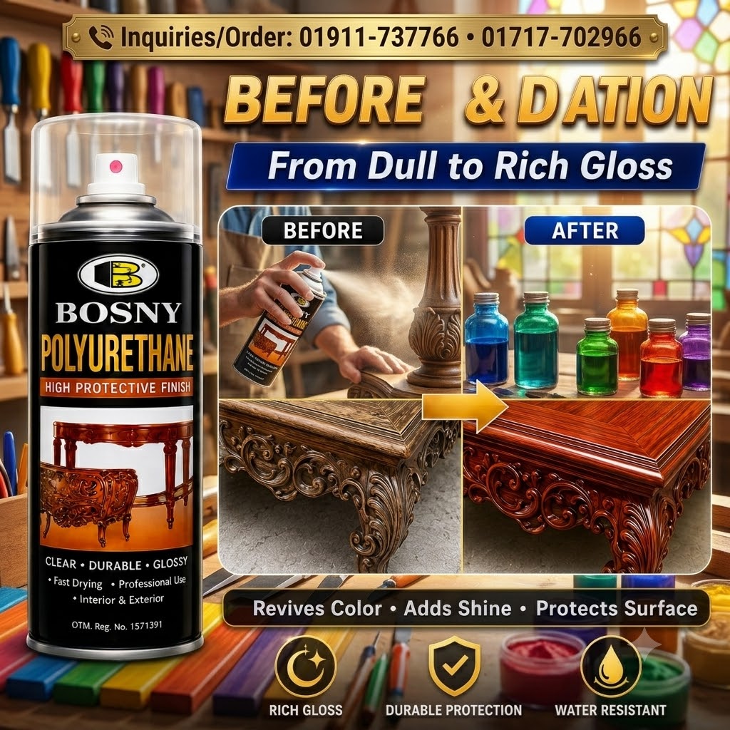 BOSNY Polyurethane furniture spray SUPPLIER IN BANGLADESH