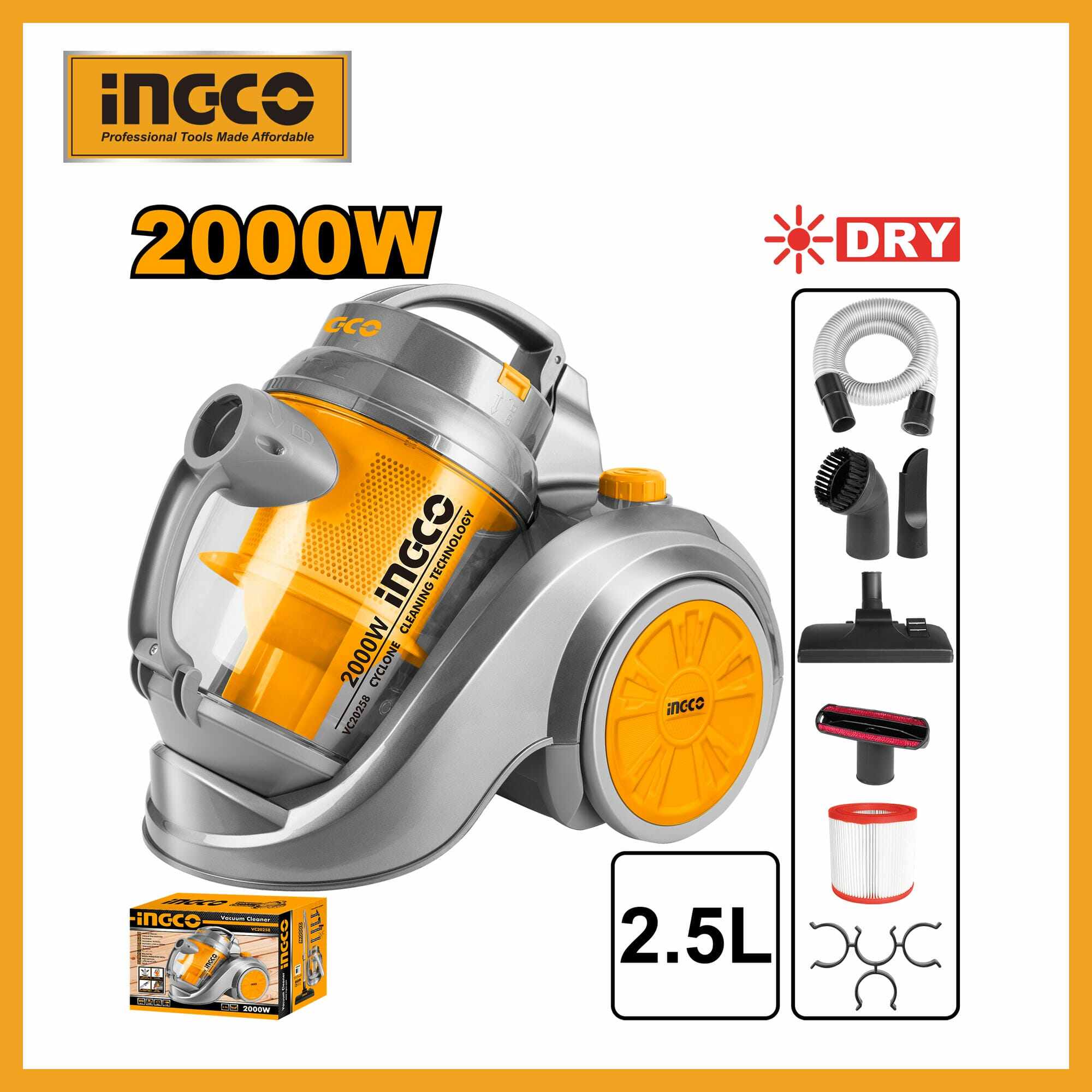 Ingco ভ্যাকুয়াম CLEANER-VC20258 SUPPLIER IN BANGLADESH