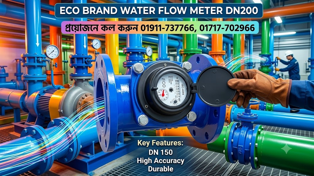 ECO WATER FLOW METER 8 INCH FLANGE TYPE SUPPLIER IN BANGLADESH
