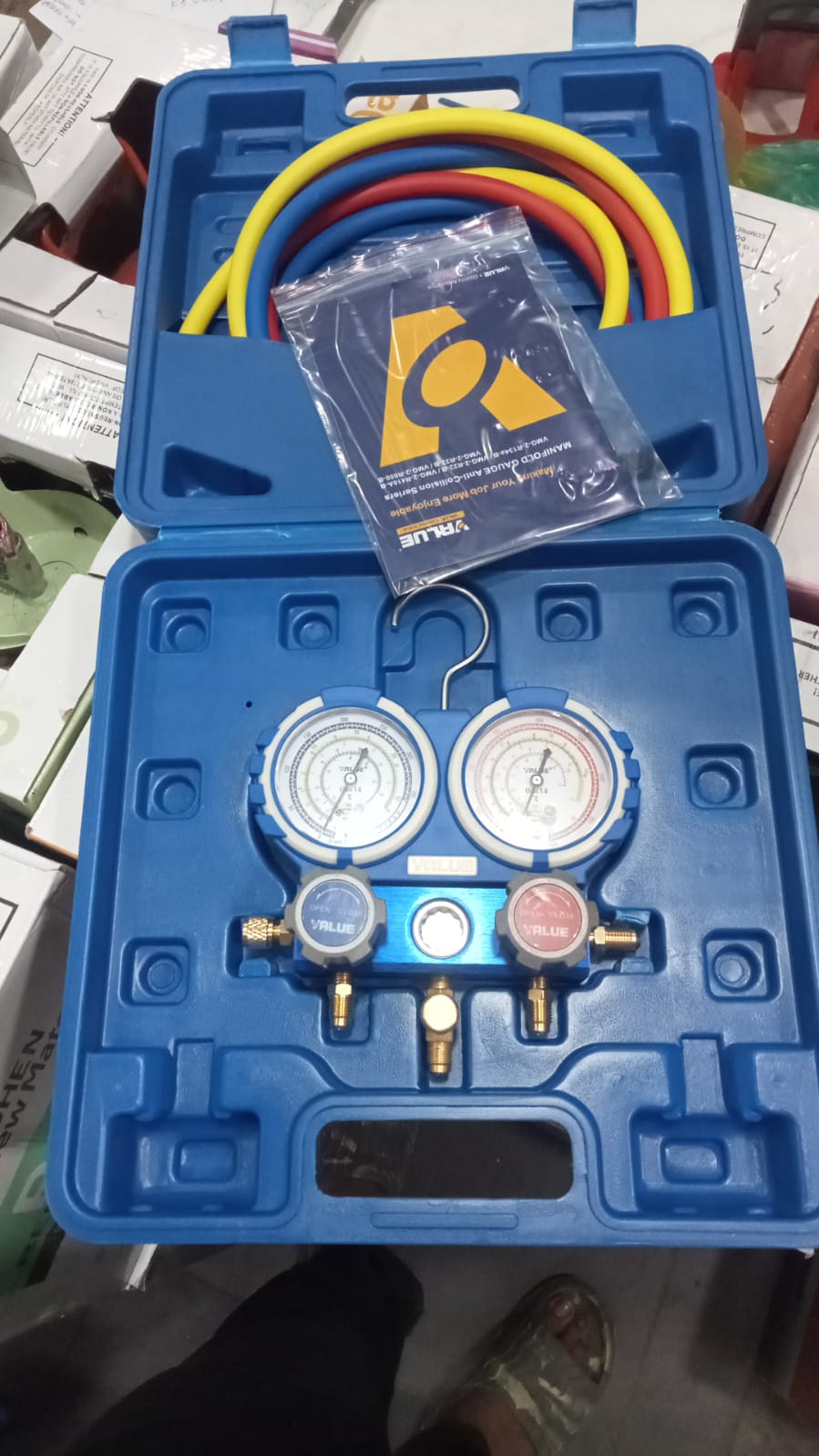 VALUE VMG-2-R410A-B Dual Manifold AC/Refrigerator Gauge Set Gas Charging Meter Supplier In Bangladesh