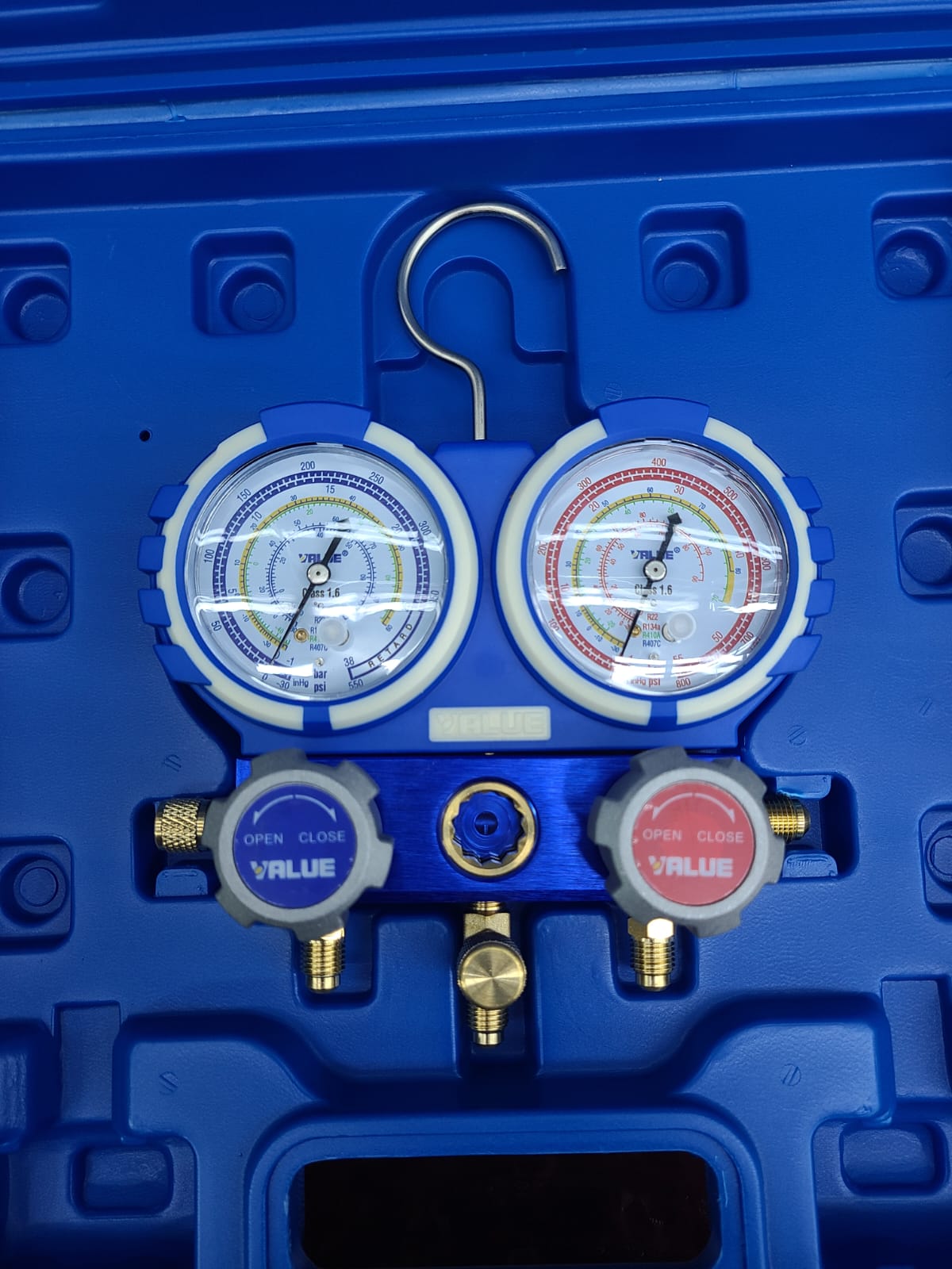 VALUE VMG-2-R410A-B Dual Manifold AC/Refrigerator Gauge Set Gas Charging Meter Supplier In Bangladesh